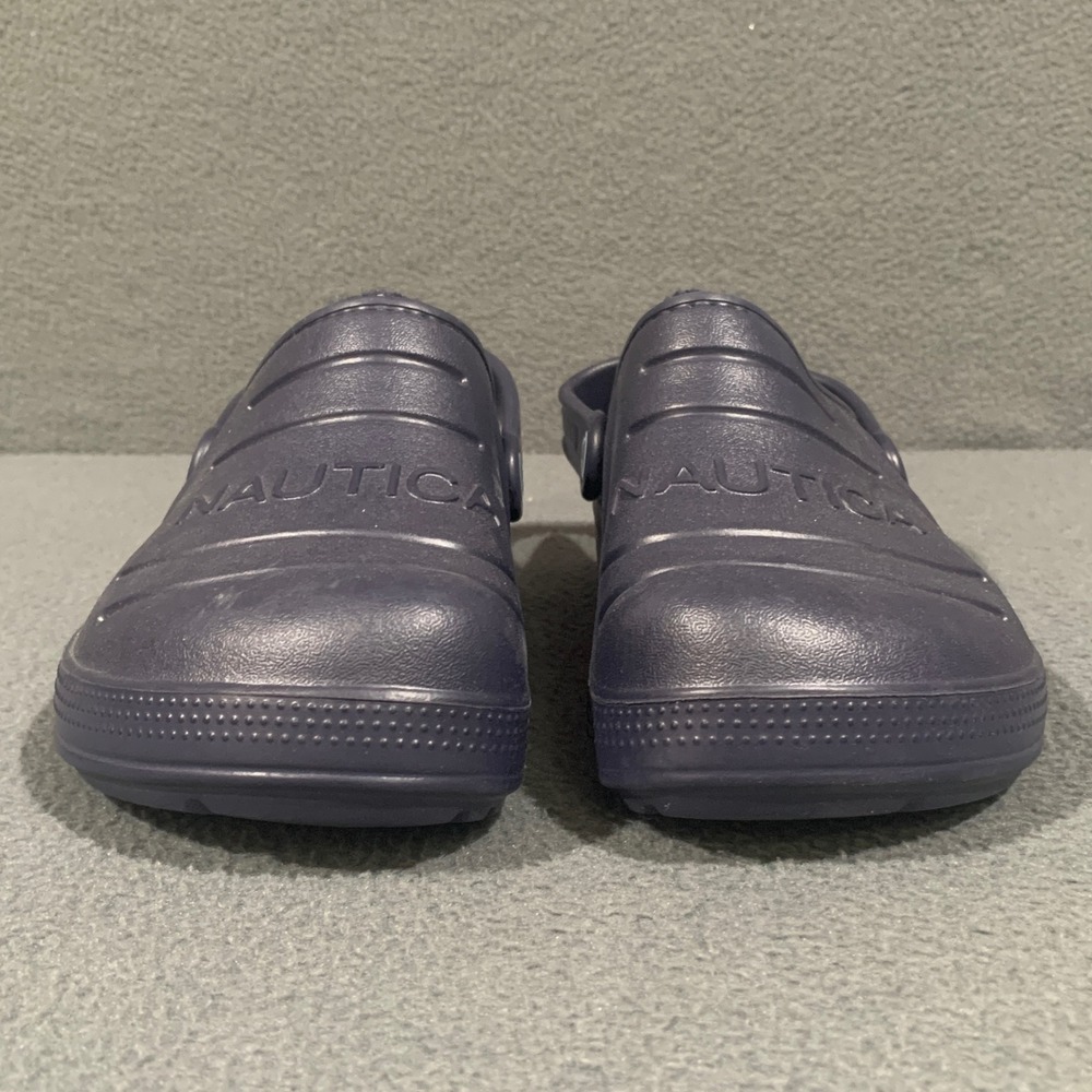 Nautica River Breese Clogs Women Size 6 Navy Blue Faux Fur Lined Slip On Shoes